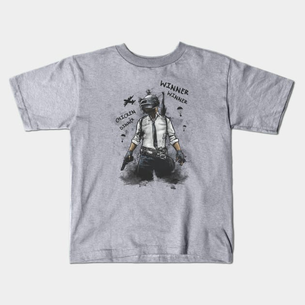 Winner Winner Chicken Dinner Kids T-Shirt by EnaGrapher